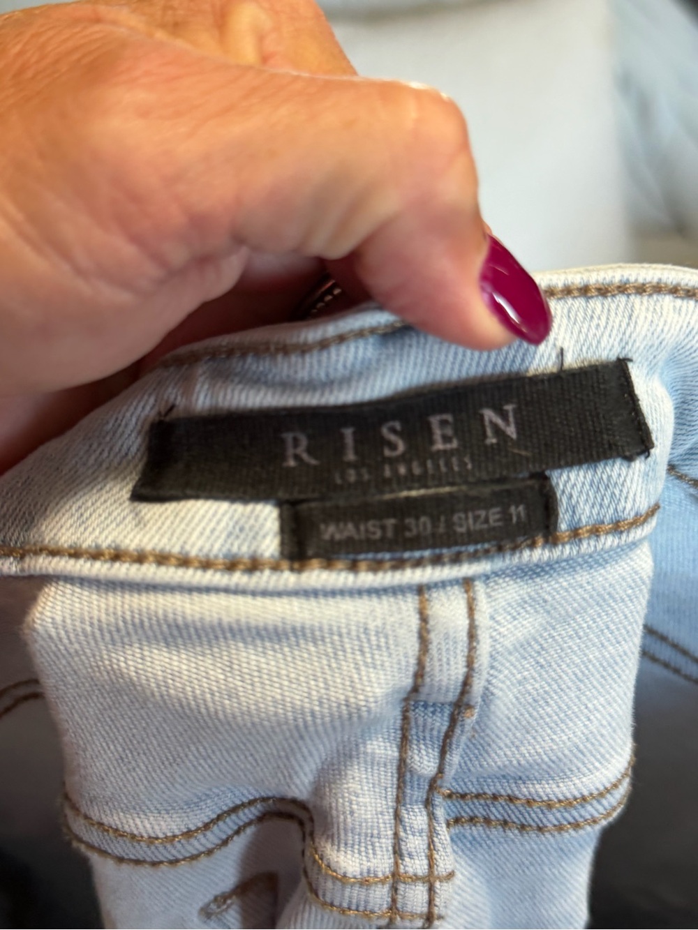 Light Wash Distressed Boyfriend Jeans with Button Fly - Picture 2 of 3